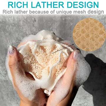 4 pcs/set 2 Soft Weave Home Spa Exfoliating Face and Body Wash Cloths, Dual-Textured for Shower & 2 ...