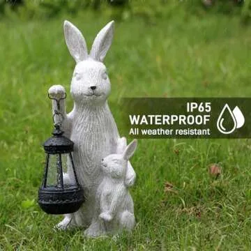 REYISO Solar Garden Bunny Statue - Unique Outdoor Decor