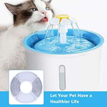PANDOLA Cat Water Fountain Filter Replacement 8-16 Pack for 81oz/2.4L Pet Water Fountain Dog Water D...