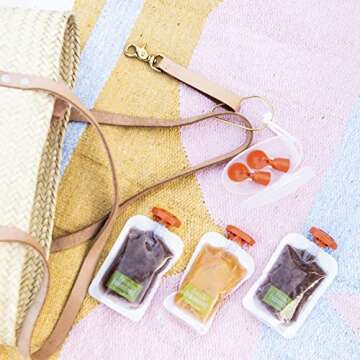 Infantino Couple a Spoons, Baby Food Pouch Toppers with Travel Case, No-Leak Spoons for Baby Puree Food, 2-Pack