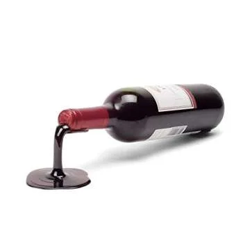 Beyond123 Spilled Wine Bottle Holder - Fun and Unique Way to Display Your Favorite Wine - Red and White (Set of 2)