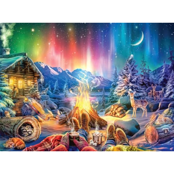 Winter's Night Bonfire 1000 Piece Puzzle by Buffalo Games