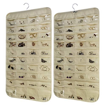 WIFTREY 2 Pack Hanging Jewelry Organizer with 160 Pockets, Ideal Jewelry Storage Solution