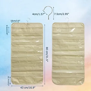 WIFTREY Jewelry Organizer with 160 Pockets for Easy Storage