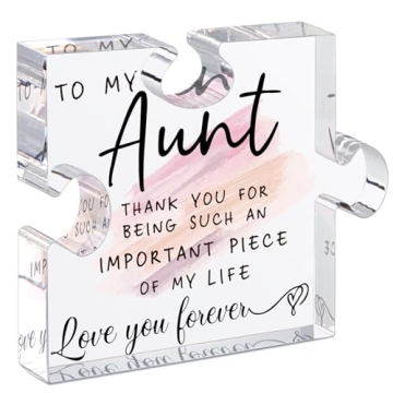 Best Aunt Ever Puzzle-Shaped Acrylic Desk Plaque - Unique Gifts