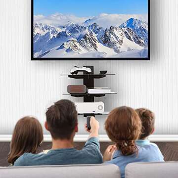 WALI Floating Entertainment Center Shelves, Holds Up to 17.6lbs, TV Shelf with Strengthened Tempered...