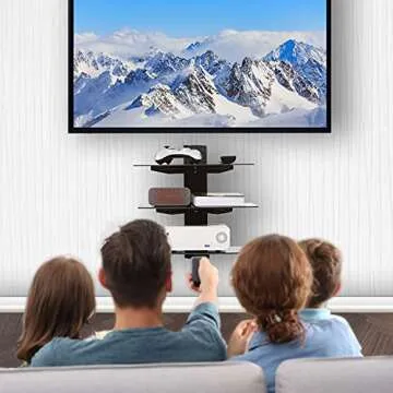 WALI Floating Entertainment Center Shelves, Holds Up to 17.6lbs, TV Shelf with Strengthened Tempered...