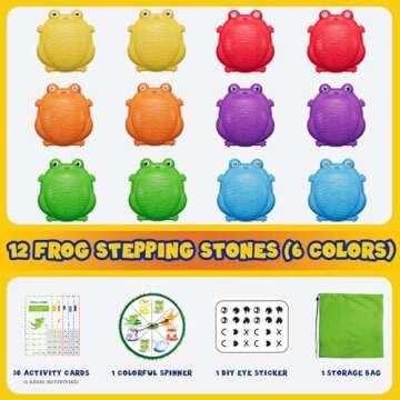 HYES Stepping Stones for Kids, 12PCS Non-Slip Toddler Balance Steps Stones, Obstacle Courses Sensory...