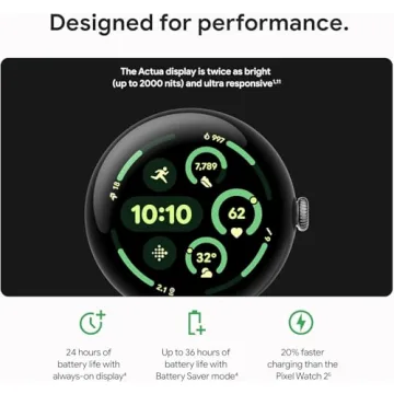 Google Pixel Watch 3 (41mm) - Android Smartwatch, Heart Rate Tracking, Fitbit Advanced Running, Fitn...