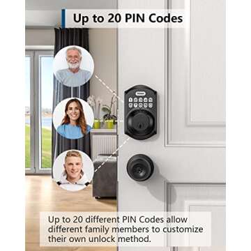 TEEHO TE001 Keyless Entry Door Lock with Keypad - Smart Deadbolt Lock for Front Door with 2 Keys - A...