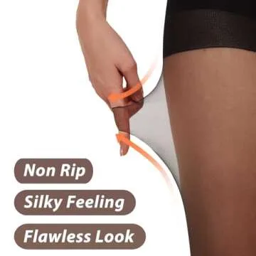 Citystl Black Sheer Tights for Women with Control Top