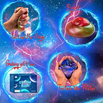 Galaxy Slime Kit with 60 Pack,Slime Party Favors for Kids, Non Sticky,Wet,Soft Sludge Toy Mini Slime...