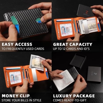 Zitahli Slim Wallet for Men with RFID Protection