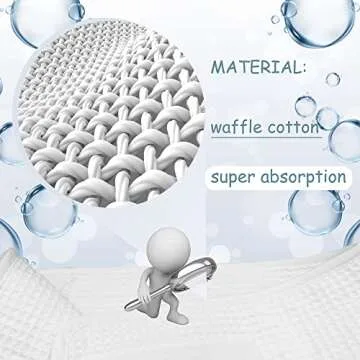 Bleu Bath (3 Pack Adjustable Facial Makeup Headband with Magic Tape Pure Natural Terry Waffle Sweat-Absorbent Facial Spa Headband Facial Washing Shower Wrap Yoga Sports Hairband (Waffle White)