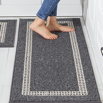 COSY HOMEER Kitchen Rugs Non-Slip 20x30/20x48 Inch Thick Polypropylene Standing Mat for Home Machine...