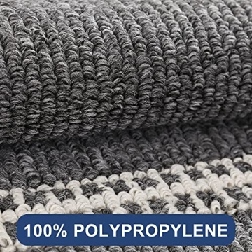 COSY HOMEER Kitchen Rugs Non-Slip 20x30/20x48 Inch Thick Polypropylene Standing Mat for Home Machine Washable, Black