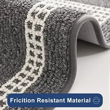 COSY HOMEER Kitchen Rugs Non-Slip 20x30/20x48 Inch Thick Polypropylene Standing Mat for Home Machine Washable, Black