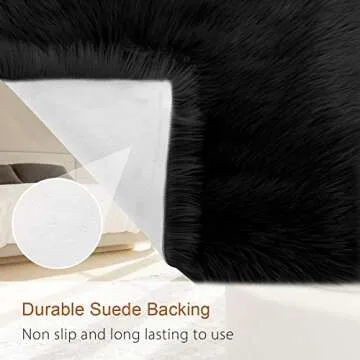 LOCHAS Luxurious Soft Fluffy Faux Fur Rug 2x3 Feet