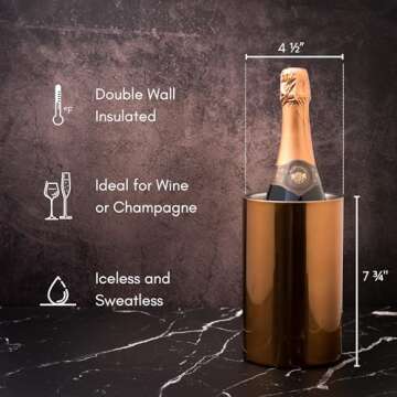 Enoluxe Wine Chiller for Bottles (Copper) - Champagne Bucket, Elegant Wine Bottle Chiller and Champa...