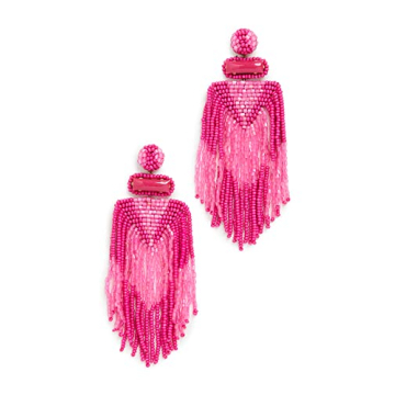 Deepa Gurnani Jody Earrings - Handmade Hot Pink Jewelry