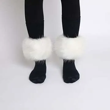 Dikoaina Faux Fur Wrist Cuffs - Stylish Winter Warmers