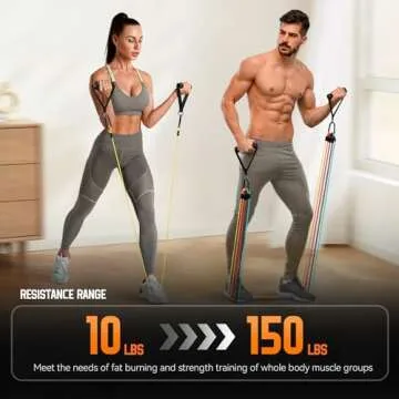 Renoj Resistance Bands with Handles, Exercise Bands Resistance Bands Set for Men and Women; Upgrade Pilates Flexbands Stretch Workout Bands with Door Anchor