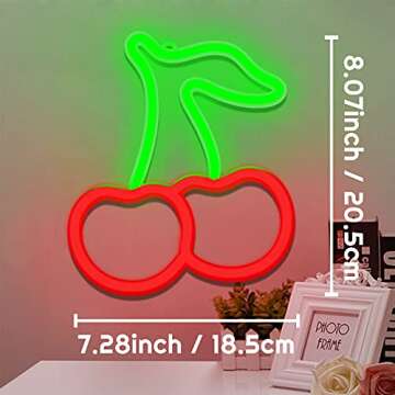 Charming Cherry Neon LED Sign for Vibrant Wall Decor