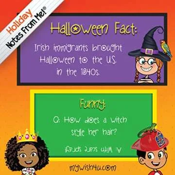 Notes From Me! 50 Tear-Off Lunch Box Notes for Kids, Halloween Facts & Funnies, Fun, Spooky, & Educa...