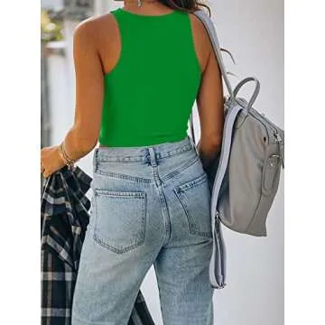 REORIA Stylish Sleeveless Crop Top for Women and Teens
