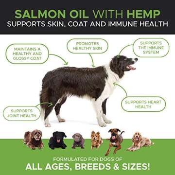 Pet Honesty Salmon Oil + Hemp for Dogs & Cats - Wild Alaskan Salmon Oil - Fish Oil, Hemp Oil, May Re...