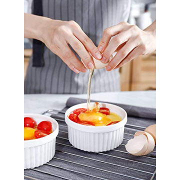 Sweese 12 Oz Porcelain Ramekins - Set of 4 for Baking
