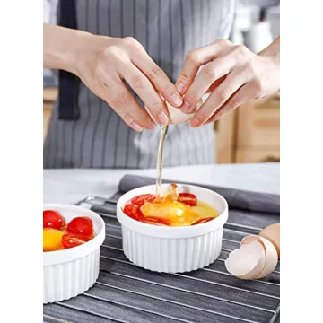 Sweese 12 Oz Porcelain Ramekins - Set of 4 for Baking