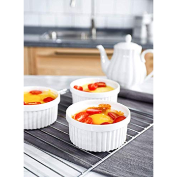 Sweese 12 Oz Porcelain Ramekins - Set of 4 for Baking