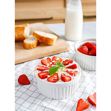 Sweese 12 Oz Porcelain Ramekins - Set of 4 for Baking