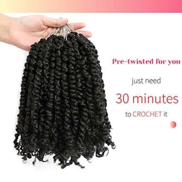 BOHOBABE Pre-twisted Passion Twist Crochet Hair 8 Packs