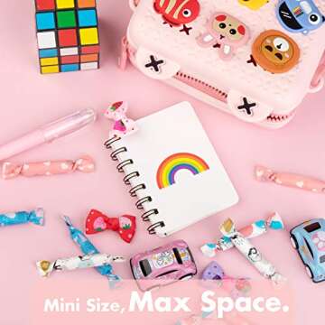 GenericABCDEFG Little Girls Purse, Kids Purse Easy Clean Cute Toddler Purse with DIY Cartoon Buckles, Gifts for Boys Girls Age 2 3 4 5 6 7 8