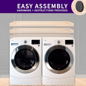 Life Finds 54 Inch Washer Dryer Countertop Light Wood LF-WDCT1C