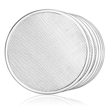 New Star Foodservice 50950 Restaurant-Grade Aluminum Pizza Baking Screen, Seamless, 12-Inch, Pack of...