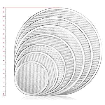 New Star Foodservice 50950 Restaurant-Grade Aluminum Pizza Baking Screen, Seamless, 12-Inch, Pack of 6