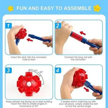 SpringFlower Fort Building Kit for Kids,STEM Construction Toys, Educational Gift for 3 4 5 6 7 8 9 1...