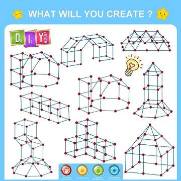 SpringFlower Fort Building Kit for Kids,STEM Construction Toys, Educational Gift for 3 4 5 6 7 8 9 10 11 12 Years Old Boys and Girls,Ultimate Creative Set for Indoor & Outdoors Activity,100 Pcs