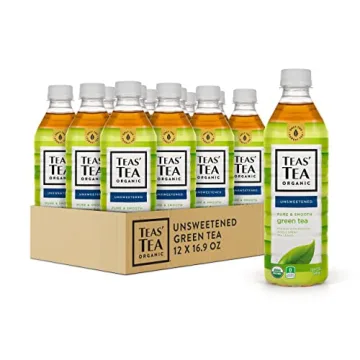 Teas' Tea Unsweetened Pure Green Tea, Organic, Sugar Free, 0 Calories, 16.9 Ounce (Pack of 12)