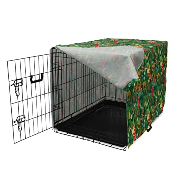 Ambesonne Christmas Dog Crate Cover for Medium Large Dogs