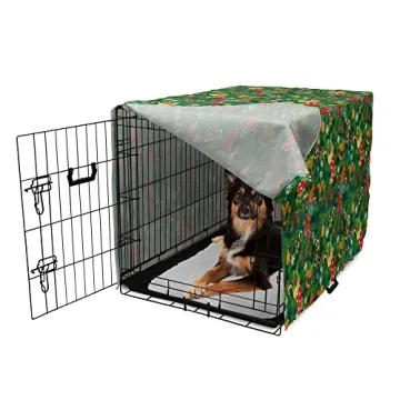 Ambesonne Christmas Dog Crate Cover for Medium Large Dogs