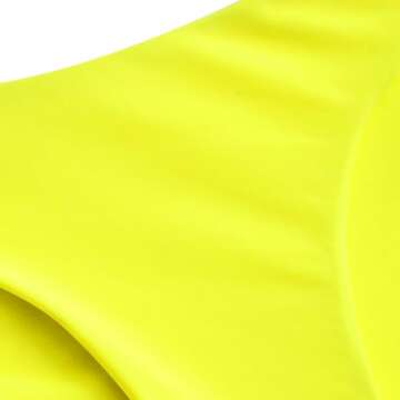 ZAFUL Women's Solid Spaghetti Strap Bralette Bikini Set Two Piece Swimsuit (1-Yellow, M), Medium