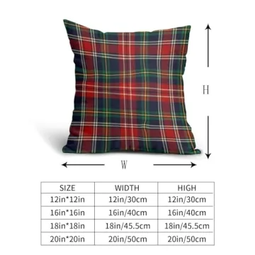 Christmas Plaid Pillow Covers Set of 2 Decorative Cushions