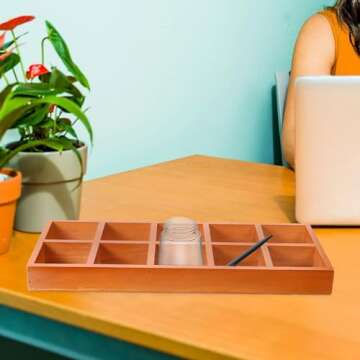 TEHAUX Wooden Storage Tray for Elegant Organization Solutions