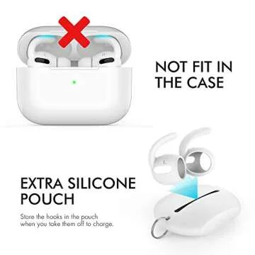 AhaStyle 3 Pairs AirPods Pro Ear Hooks Covers [Added Storage Pouch] Anti-Slip Ear Covers Accessories Compatible with Apple AirPods Pro (White)
