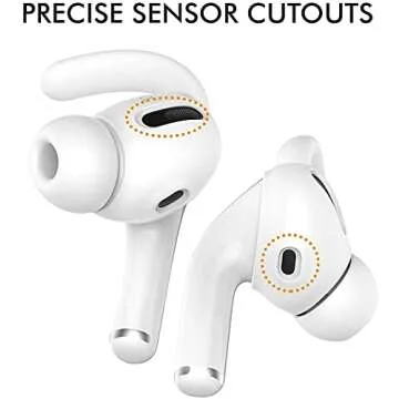 AhaStyle 3 Pairs AirPods Pro Ear Hooks Covers [Added Storage Pouch] Anti-Slip Ear Covers Accessories Compatible with Apple AirPods Pro (White)