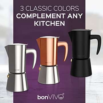 bonVIVO Intenca Stovetop Espresso Maker for Perfect Coffee